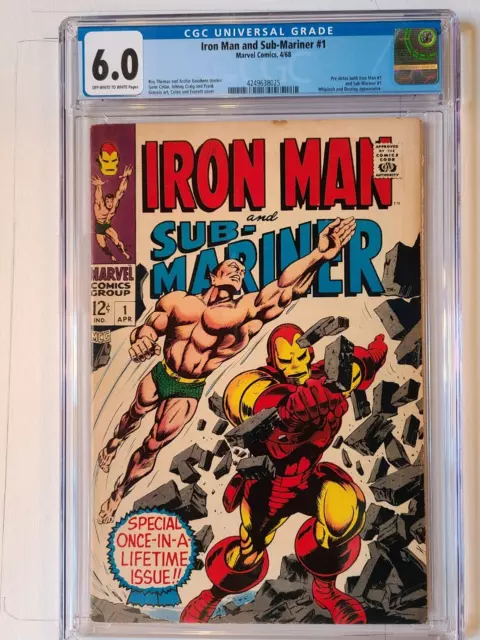 IRON MAN and SUBMARINER # 1 MARVEL 1968 CGC 6.0 KEY ISSUE