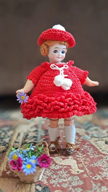 Robe pour poupée ancienne - Réplique Jumeau faite par une