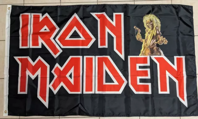 Iron Maiden richtig große Fahne mit Ösen 90x150 cm. Flagge zum Aufhängen