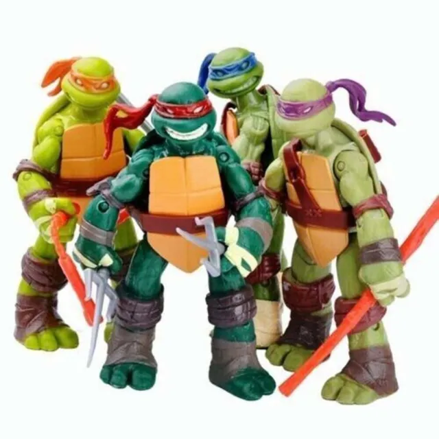 4Pcs Teenage Mutant Ninja Turtles Action Figures Toys TMNT Kid Toy Birthday Gift