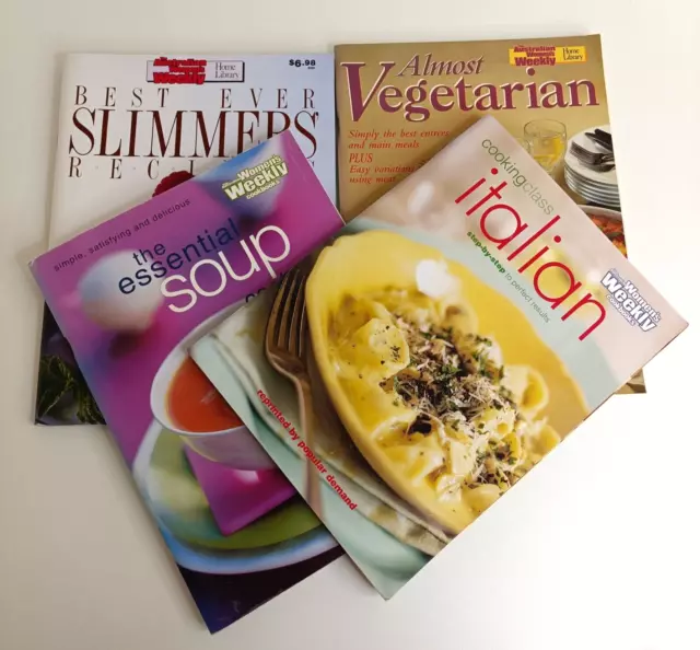 Bulk lot 4 Australian Women's Weekly Cookbooks Italian Soup Vegetarian Slimmers
