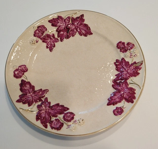 Antique CHESAPEAKE POTTERY AVALON FAIENCE  8" Salt Glaze Majolica Plate