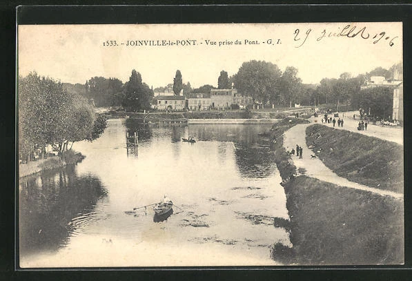 CPA Joinville-le-Pont, view taken from the Pont 1906