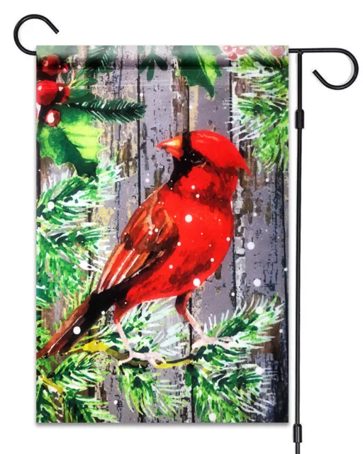 NEW Winter Red Cardinal Flag 12"X18" Winter and Christmas Bird Decorative Flag