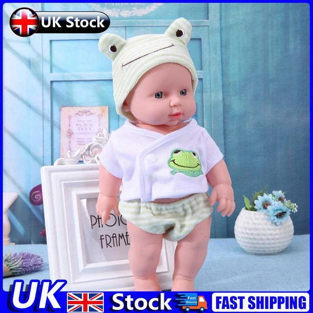 30cm Finished Doll Washable PVC 3D Prop Doll Baby Companion Toys (Green) UK