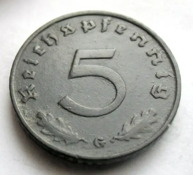 (308)GERMAN 3rd REICH 1940 G - 5 REICHSPFENNIG WWII COIN