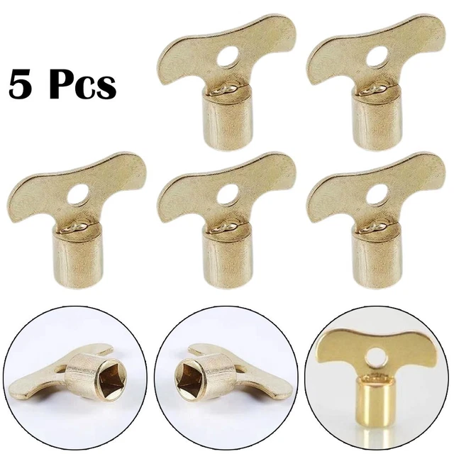 5 Scp Radiateur Plumbing Fond Perdu Bleeding Cle Keys Solide Fer for Venting Air