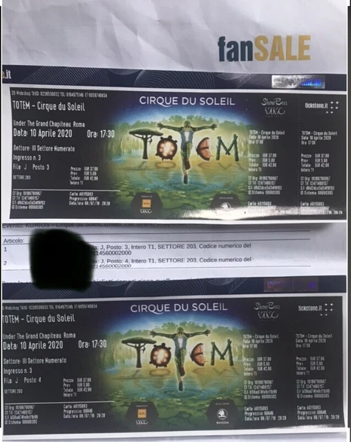 2 Biglietti Cirque du soleil Kurios Roma 31/3 Ore 17,00
