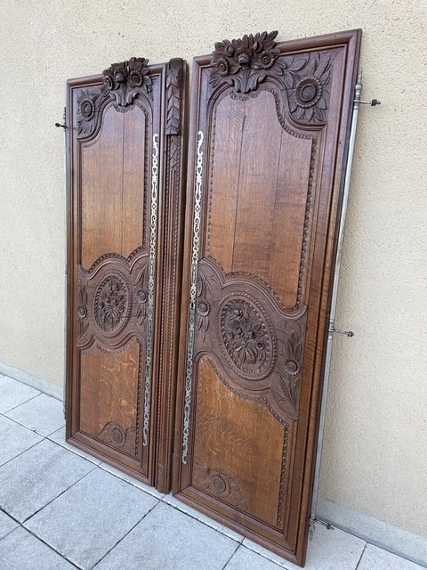 Antique French Carved Armoire Doors Architectural Salvage Design Reclaimed 6