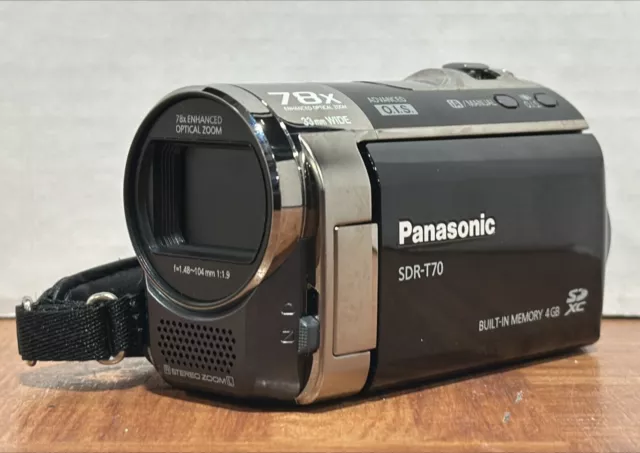 Panasonic SDR-T70P 4GB Memory 70x Optical Zoom Black Compact Digital Camcorder