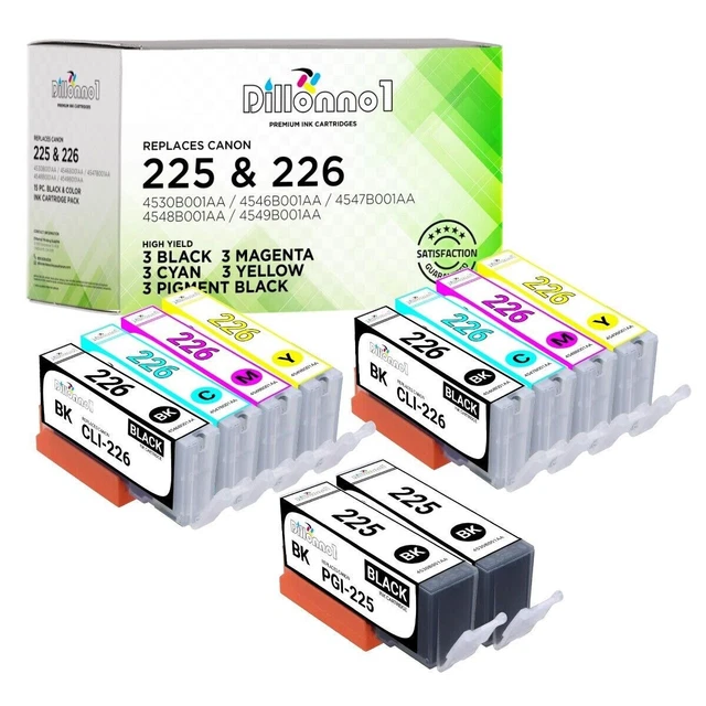 10 Pack PGI-225 CLI-226 Ink Cartridges for Canon PIXMA MG5120 MG5220 MG5320