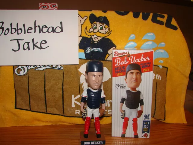 Nib 2012 Bob Uecker Milwaukee Brewers Bobblehead Sga Braves Catcher 7/29/12