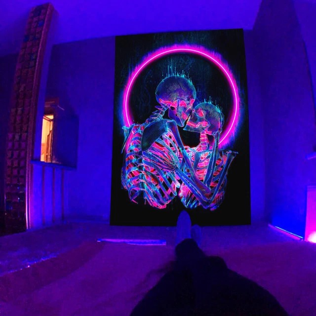 Fluorescent Tapestry Luminous Wall Hanging Blanket Hippie Bedroom Home Art Decor