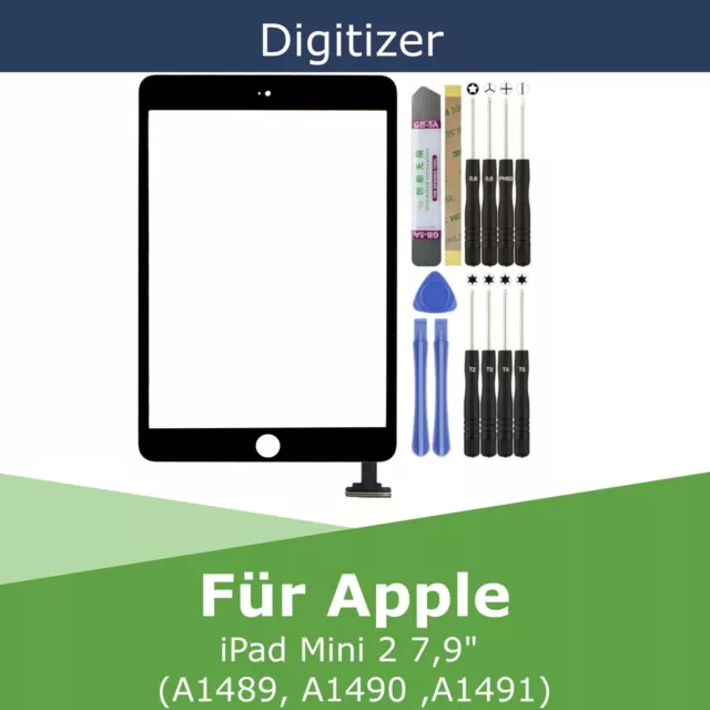 Digitizer für Apple iPad Mini 2 Schwarz 7,9" Touchscreen Glas Display Scheibe