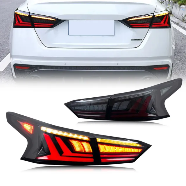 For Nissan Altima 2019 2020 2021 2022 LED Tail Lights Sequential Rear Lamp Black