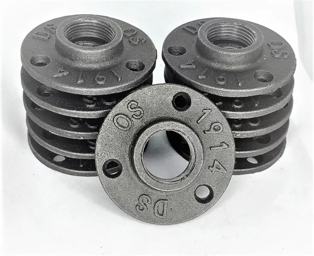 Floor Flanges Cast Iron Bsp Pipe Fittings, 1/2" , Threaded Pipe - Steam Punk-