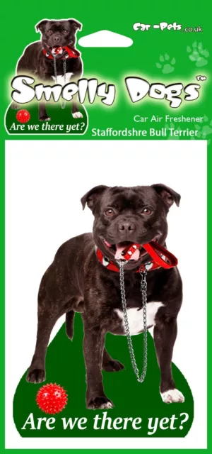 Staffordshire Bull Terrier Black 2 x Delightful Car Air freshener for dog lovers