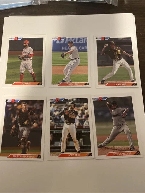 Lot Of 6 2020 Bowman Heritage Prospect Image Variation Cards Adell Bart Mize Etc