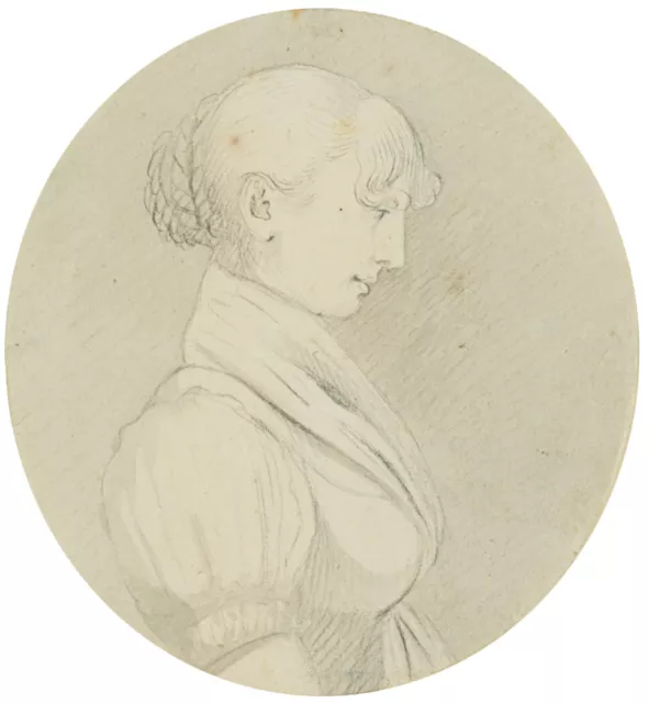 A. ADAM (1786-1862), Porträt einer Frau, Bleistift Biedermeier Porträt 1800-1849