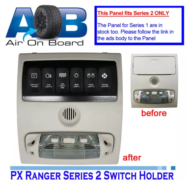 Switch Panel 6600RS-2 switch holder+Rocker Switches FORD PX RANGER ROOF CONSOLE