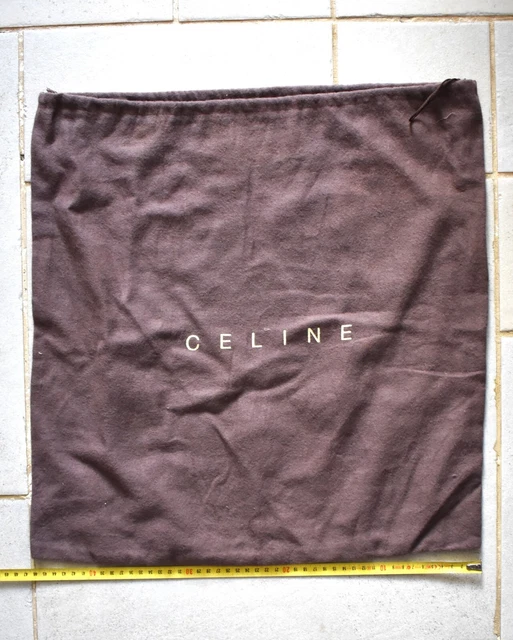 Dust Bag (housse De Protection) Céline - Grand Modèle 50 X 58 Cm - Coton Marron, Cordon De Serrage - Occasion Très Bon état