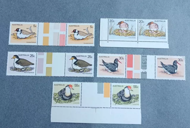 Australia Gutter Pairs Set Australian Birds MNH 1978