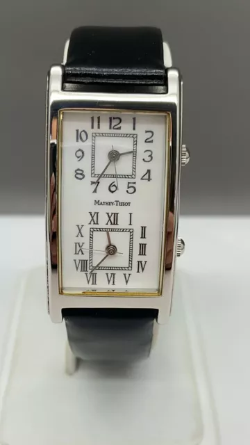 VINTAGE ANTIQUE RARE Dual Time Zone Ladies Mathey Tissot Quartz