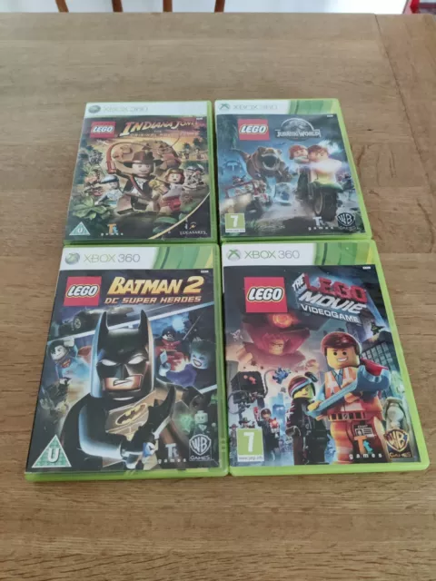 4 X XBOX 360 LEGO SPIELE BÜNDEL Batman Indiana Jones Star Wars Jurassic Park