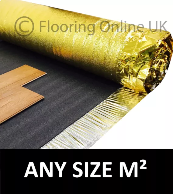 5mm or 6mm Gold Underlay - Wood or Laminate Flooring Acoustic & Heat Insulation