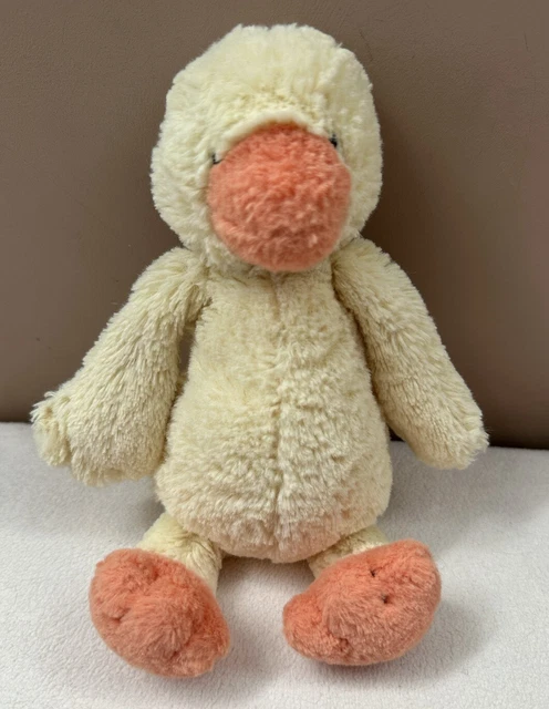 JELLYCAT SMALL BASHFUL Duckling Duck Soft Baby Toy Comforter Yellow Orange 19.99 PicClick UK