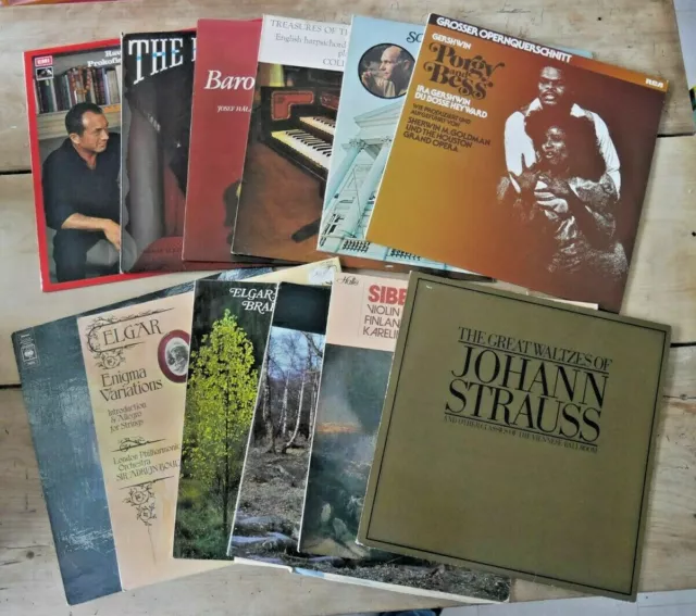 JOB LOT COLLECTION OF 12 OPERA CLASSICAL VINYL LP's SIBELIUS ELGAR ETC  L773