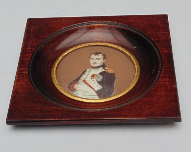 Ancienne Broche Miniature Peinte XIXème Siècle Napoléon III - Travail Français En Alliage émaillé