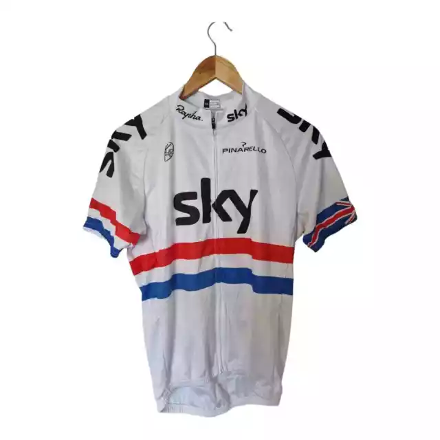 Pinarello Rapha Sky Cycling Shirt Full Zip Mens Jersey White Size XL