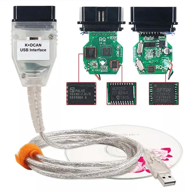 Car Diagnostic Tool Cable K Dcan Obd2 USB Cable Interface with Switch Replacement for Series 1 E81 E82 E83 E87 E88 20042011 Automotive Engine Code SCA Car Diagnostic Tool Cable K Dcan Obd2 USB Cable Interface with Switch Replacement for Series 1 E81 E82 E83 E87 E88 20042011 Automotive Engine Code SCA