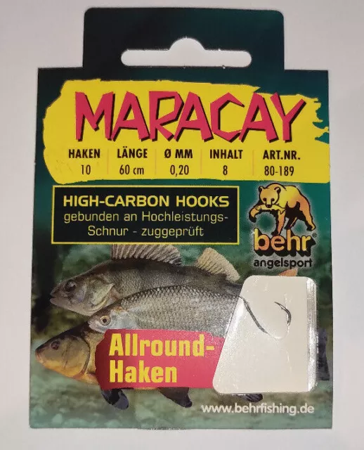 Haken Allround Angelhaken mit Vorfach Gr. 6 - 12 Brassenhaken Friedfisch Haken