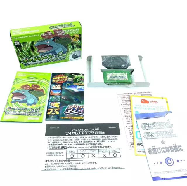 Pokémon Vert Feuille Import Japon Complet avec Wireless Game Boy Advance GBA