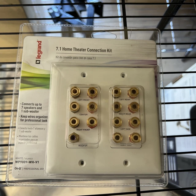 Legrand On-Q WP9009-WH-V1 7.1 White Audio Wall Plate Home Theater Connection Kit
