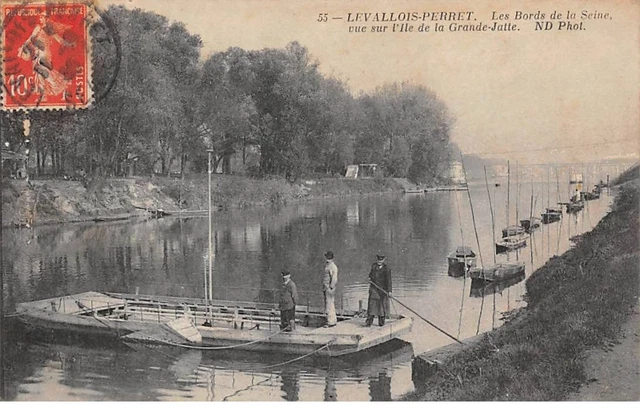 92 - LEVALLOIS PERRET - SAN40484 - Les bords de la Seine - Vue sur l'Ile de la