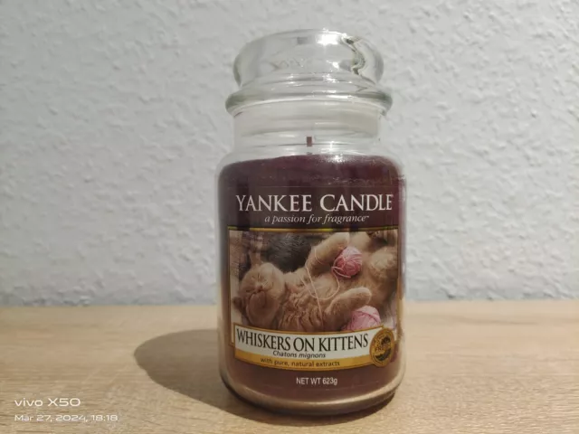 Yankee Candle 623g großes Glas Neu.  Whiskers On Kittens USA Rar Katze