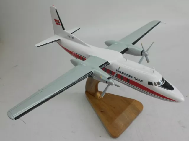 F.27 Friendship Fokker-VFW Braathens SAFE Airplane Mahogany Wood Model Large