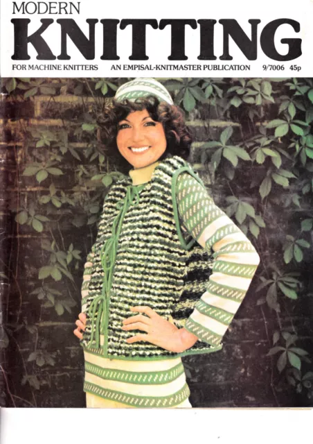 Libro de patrones moderno de tejido para tejer a máquina 9/7006 vintage 1976 Knitmaster