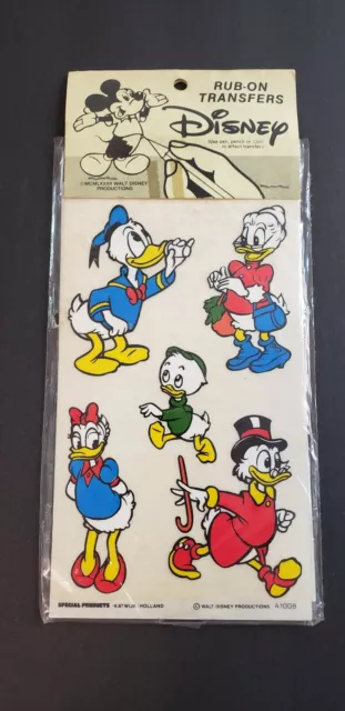 Rub-On Transfers Disney Donald & Daisy Duck Walt Disney Productions NEW SEALED