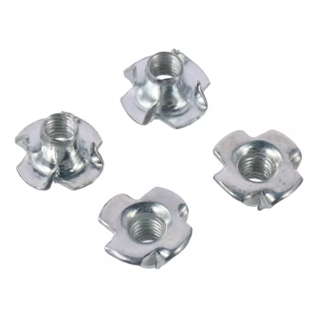 50Pcs Carbon Steel M5x8mm Tee Nut Zinc Plated 4-Pronged Tee Nuts