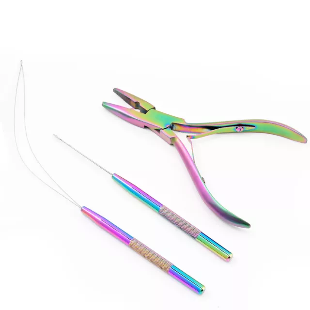 Micro Links Hair Extension Tool Hair Extension Beading Plier Needle Tools Set DE