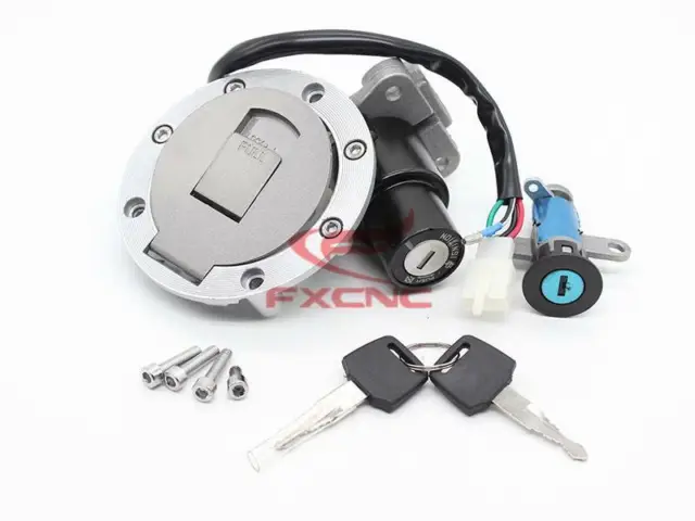 FXCNC CNC Ignition Switch Lock Set Fuel Gas Cap For Yamaha TZR125/150 TZM150/850