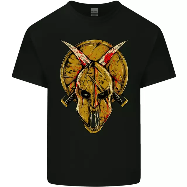 T-shirt bambini casco teschio spartano palestra MMA arti marziali bambini