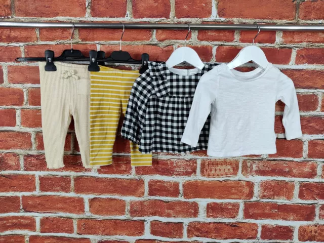 T-Shirt Bundle Bambine Età 6-9 Mesi Next Zara Gap Leggings Top Check 74Cm