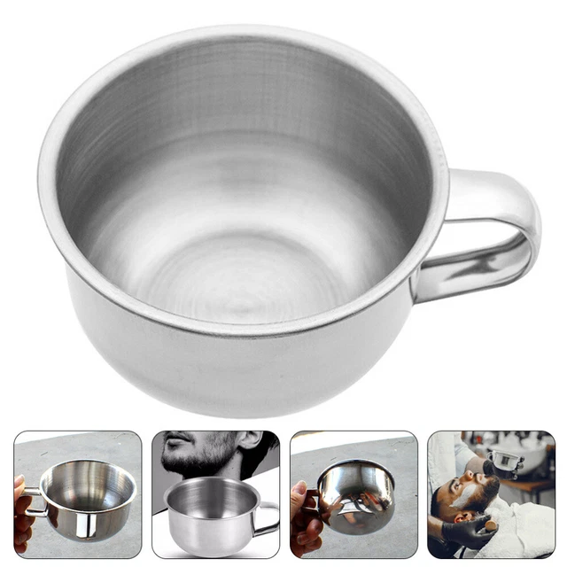 Ciotola da barba in acciaio inox tazza sapone crema da barba regalo