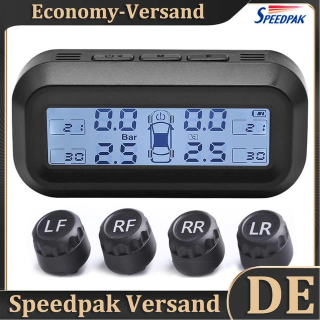AN-10C Sistema di controllo pressione pneumatici auto solare TPMS (nero + bianco esterno)