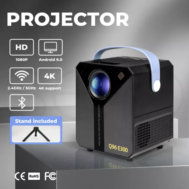 Portable Projector 4K Mini Home Cinema Theatre 2.4G 5G WiFi HDMI USB Bluetooth